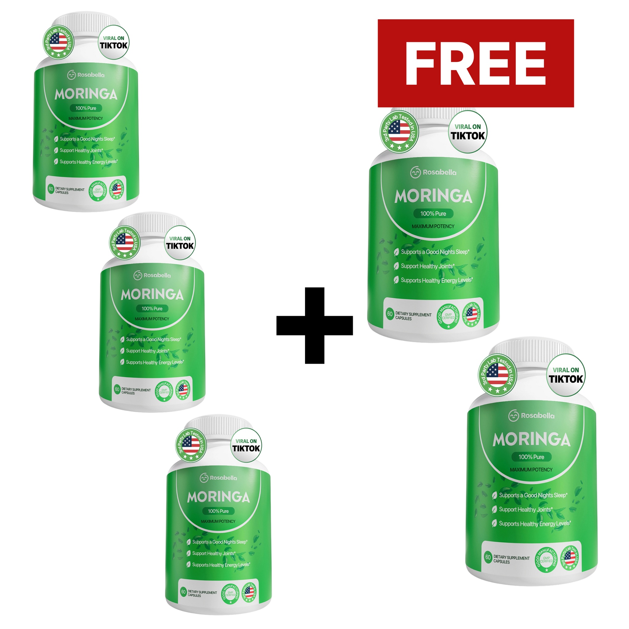 Rosabella Moringa Powder Capsules BOGO+