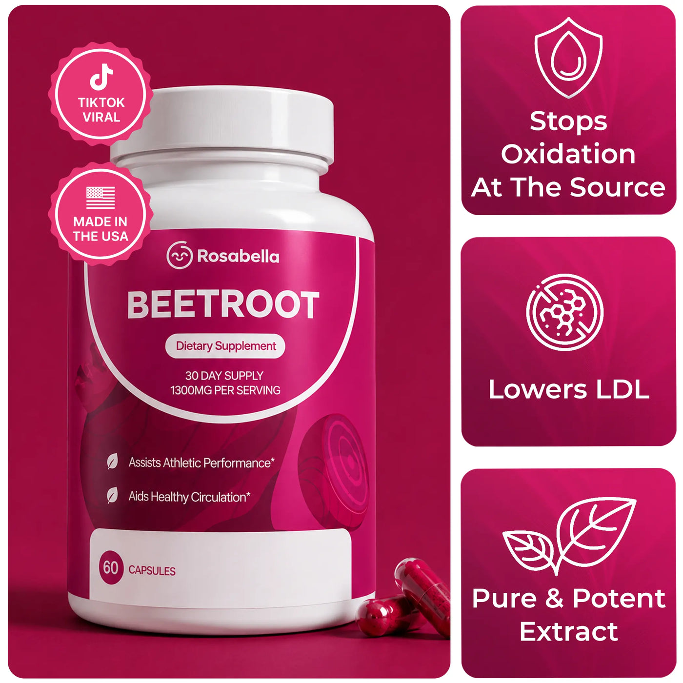 Rosabella Organic Beetroot Capsules Bogo