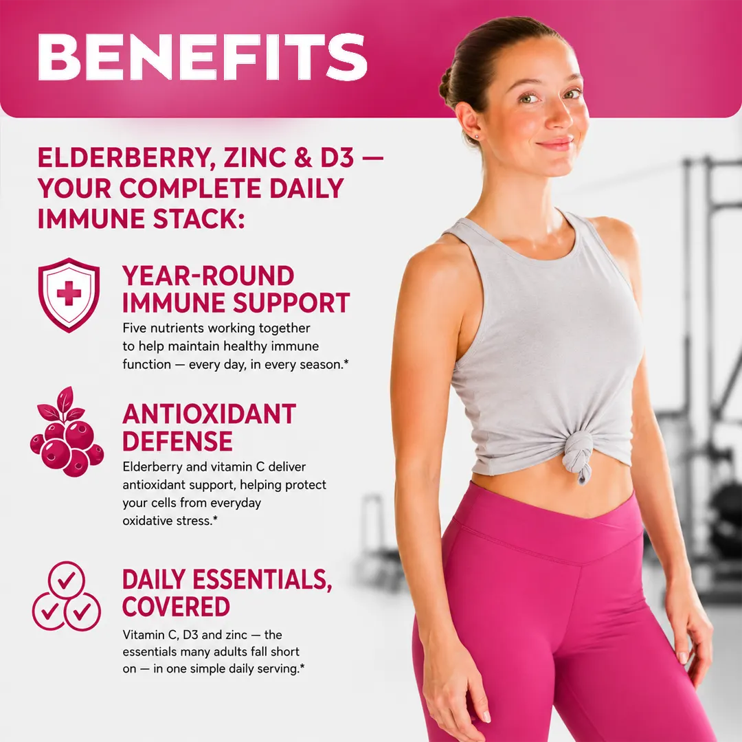 Rosabella Elderberry, Zinc & Vitamin D3 Capsules
