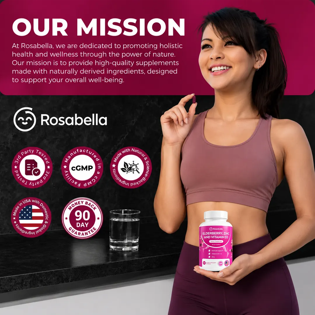 Rosabella Elderberry, Zinc & Vitamin D3 Capsules