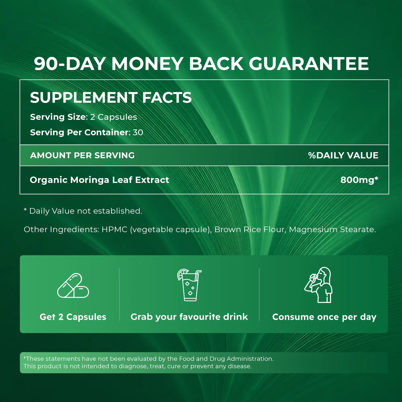 Rosabella Moringa Powder Capsules