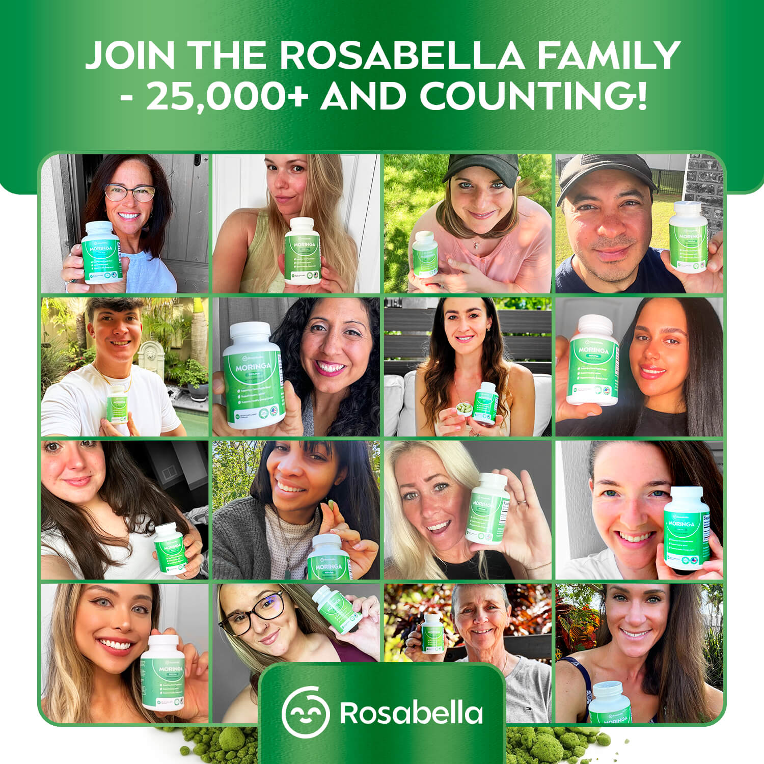 Rosabella Moringa Powder Capsules BOGO