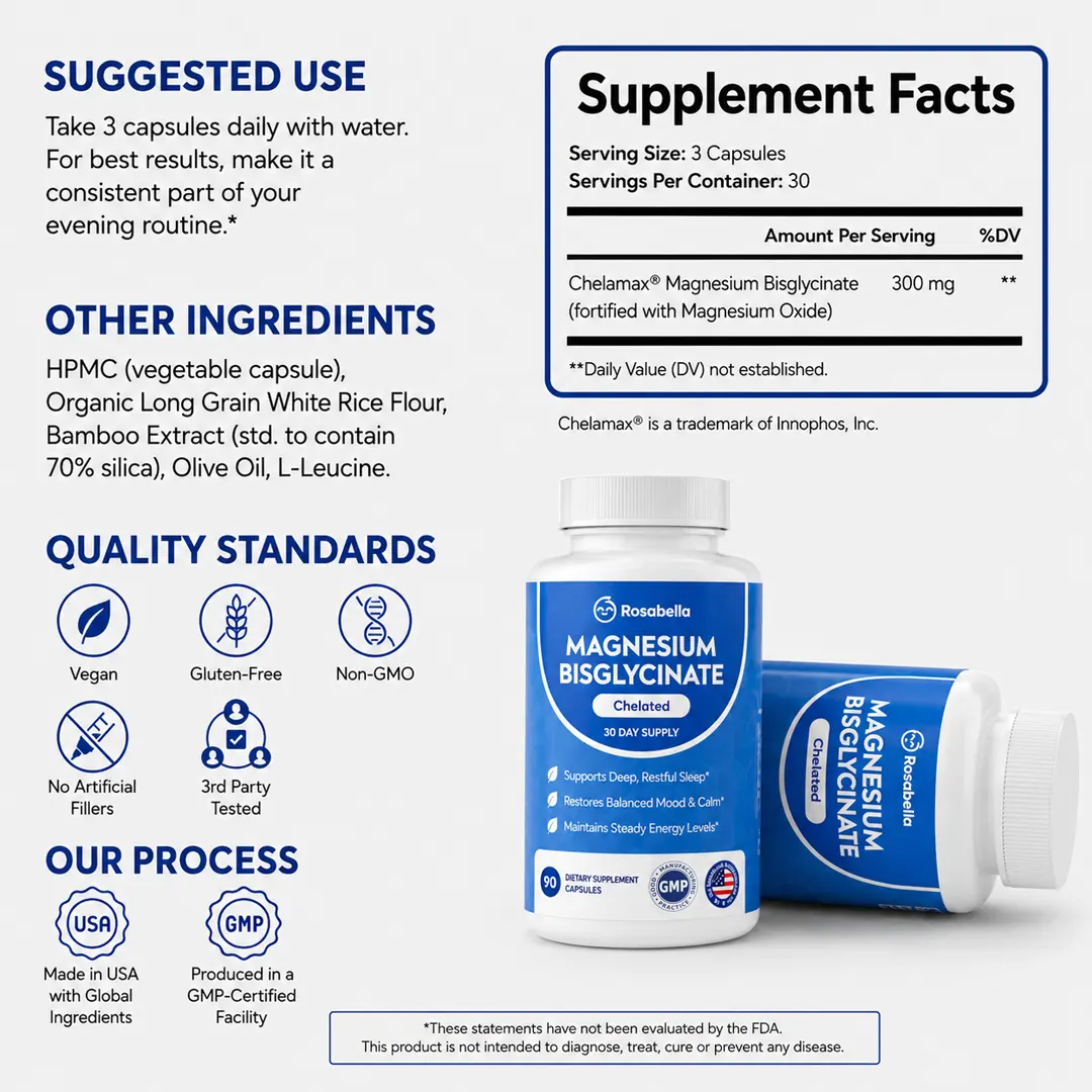 Rosabella Magnesium Bisglycinate Capsules