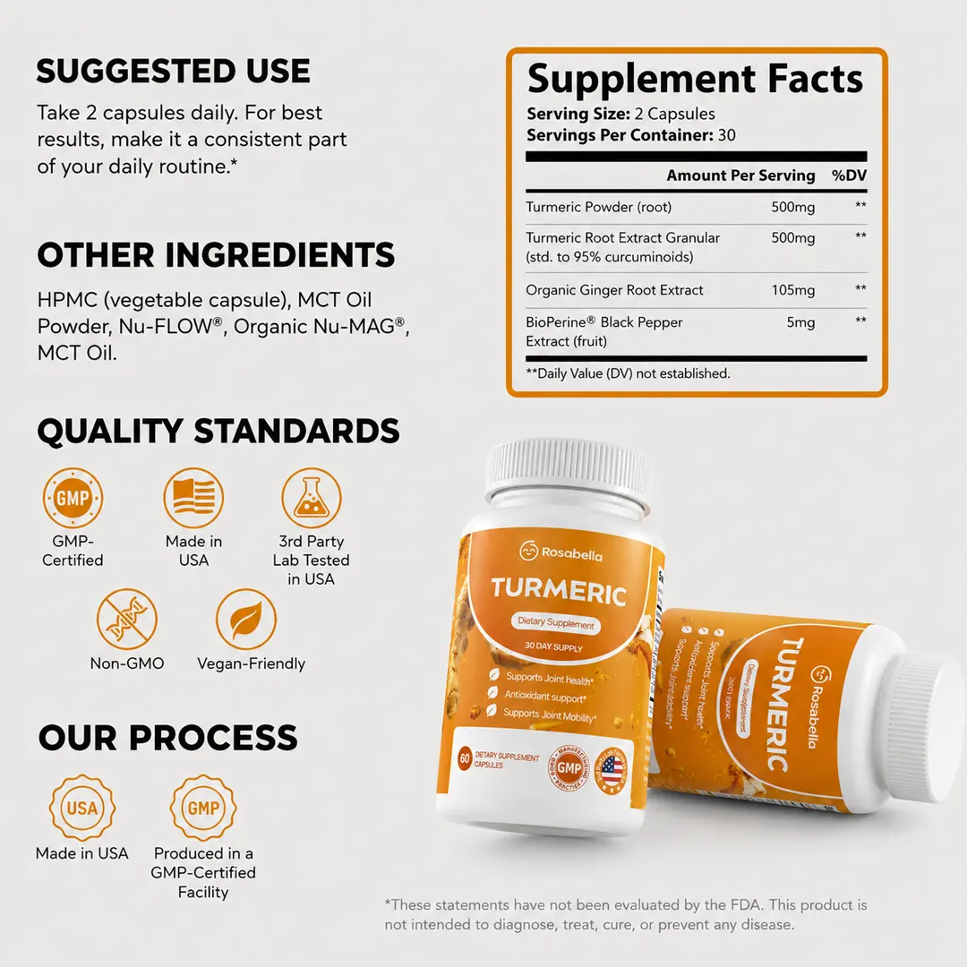 Rosabella Turmeric Curcumin Capsules