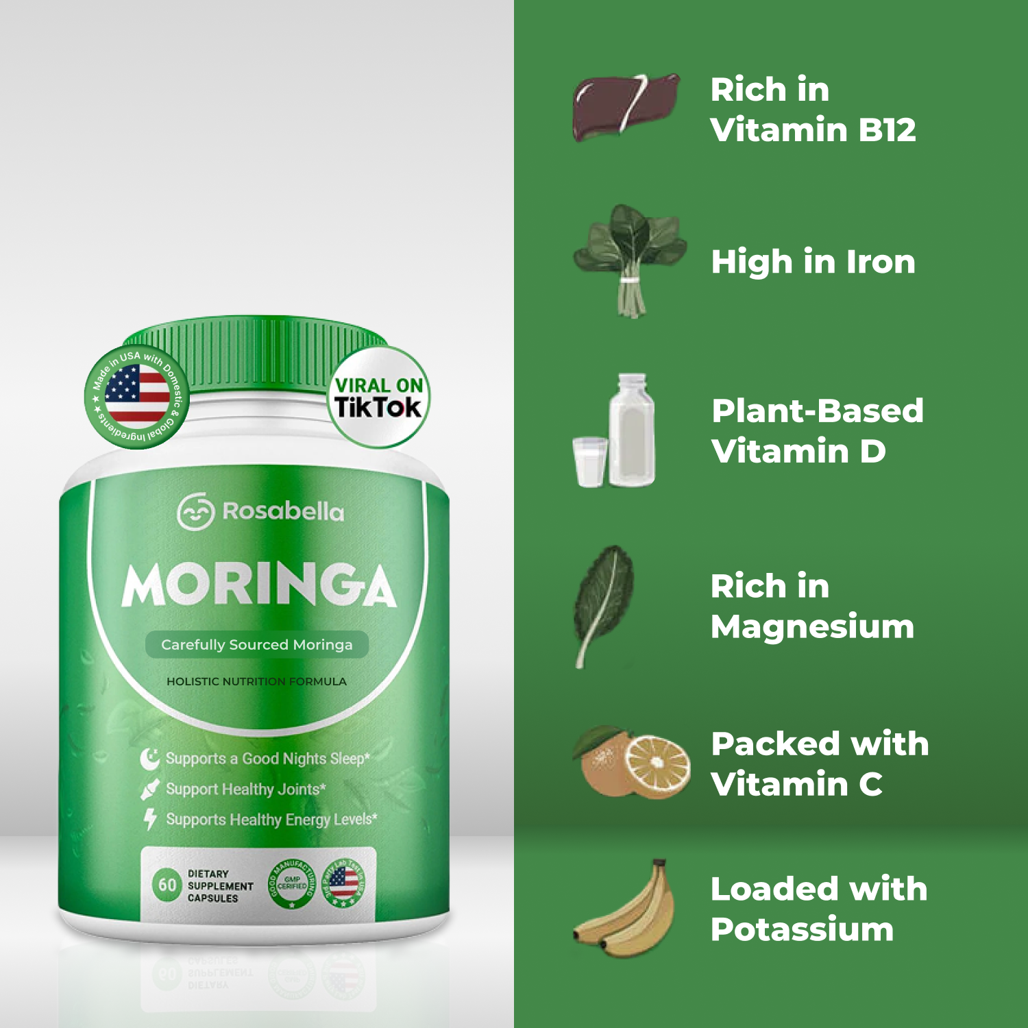 Rosabella Moringa Powder Capsule