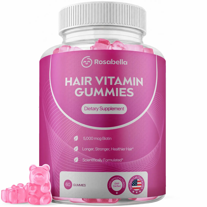 Rosabella Biotin Gummies (5000mg) for Hair, Skin & Nails Growth-
